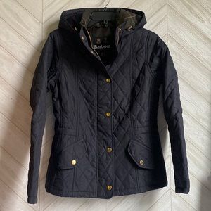 NEW Barbour Millfire quilted hooded jacket navy 4